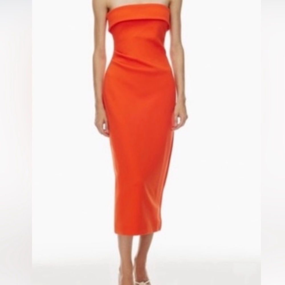 Aritzia Orange Midi Dress
